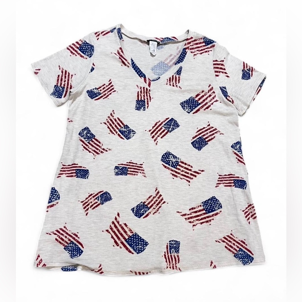 Heimish USA Patriotic Women’s XL T-Shirt - Red, Blue, and White - Picture 2 of 7